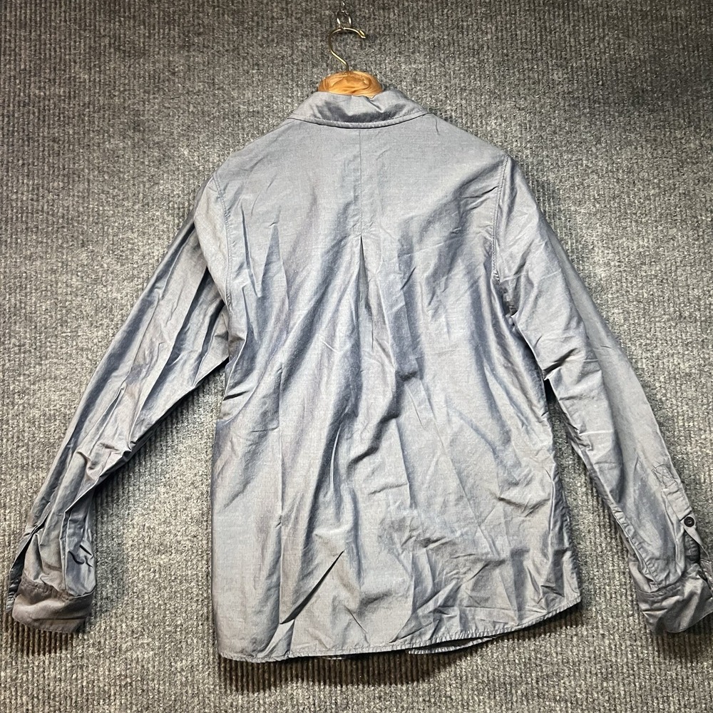 Patagonia Women's Long Sleeved Overcast Button Up Shirt Satin Gray Size 12 Gorp - Picture 5 of 7
